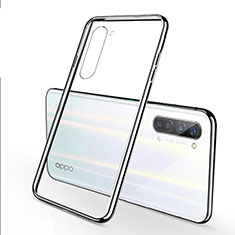 Silikon Schutzhülle Ultra Dünn Tasche Durchsichtig Transparent H02 für Oppo F15 Silber