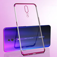 Silikon Schutzhülle Ultra Dünn Tasche Durchsichtig Transparent H02 für Oppo Reno Z Rot