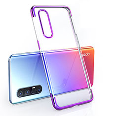 Silikon Schutzhülle Ultra Dünn Tasche Durchsichtig Transparent H02 für Oppo Reno3 Pro Violett