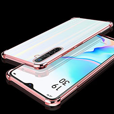 Silikon Schutzhülle Ultra Dünn Tasche Durchsichtig Transparent H02 für Realme XT Rosegold
