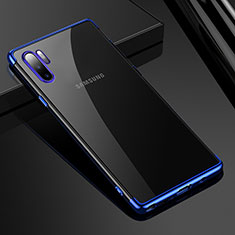 Silikon Schutzhülle Ultra Dünn Tasche Durchsichtig Transparent H02 für Samsung Galaxy Note 10 Plus Blau