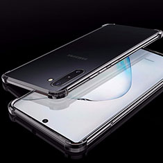 Silikon Schutzhülle Ultra Dünn Tasche Durchsichtig Transparent H02 für Samsung Galaxy Note 10 Schwarz