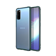 Silikon Schutzhülle Ultra Dünn Tasche Durchsichtig Transparent H02 für Samsung Galaxy S20 Grün