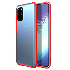 Silikon Schutzhülle Ultra Dünn Tasche Durchsichtig Transparent H02 für Samsung Galaxy S20 Plus Rot