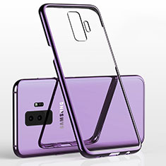 Silikon Schutzhülle Ultra Dünn Tasche Durchsichtig Transparent H02 für Samsung Galaxy S9 Plus Violett