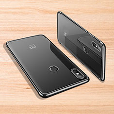 Silikon Schutzhülle Ultra Dünn Tasche Durchsichtig Transparent H02 für Xiaomi Mi Mix 3 Schwarz