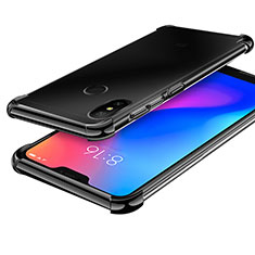 Silikon Schutzhülle Ultra Dünn Tasche Durchsichtig Transparent H02 für Xiaomi Redmi 6 Pro Schwarz