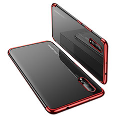 Silikon Schutzhülle Ultra Dünn Tasche Durchsichtig Transparent H03 für Huawei P20 Pro Rot