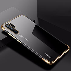 Silikon Schutzhülle Ultra Dünn Tasche Durchsichtig Transparent H03 für Huawei P30 Pro New Edition Gold