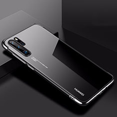 Silikon Schutzhülle Ultra Dünn Tasche Durchsichtig Transparent H03 für Huawei P30 Pro New Edition Schwarz