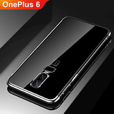 Silikon Schutzhülle Ultra Dünn Tasche Durchsichtig Transparent H03 für OnePlus 6 Schwarz