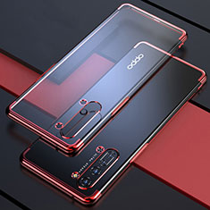 Silikon Schutzhülle Ultra Dünn Tasche Durchsichtig Transparent H03 für Oppo F15 Rot