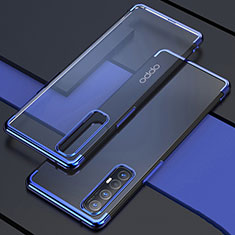 Silikon Schutzhülle Ultra Dünn Tasche Durchsichtig Transparent H03 für Oppo Reno3 Pro Blau