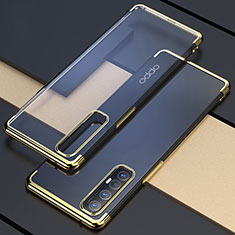 Silikon Schutzhülle Ultra Dünn Tasche Durchsichtig Transparent H03 für Oppo Reno3 Pro Gold