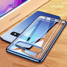 Silikon Schutzhülle Ultra Dünn Tasche Durchsichtig Transparent H03 für Samsung Galaxy S10 5G Blau