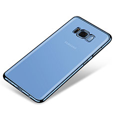 Silikon Schutzhülle Ultra Dünn Tasche Durchsichtig Transparent H03 für Samsung Galaxy S8 Blau