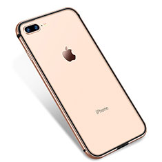 Silikon Schutzhülle Ultra Dünn Tasche Durchsichtig Transparent H04 für Apple iPhone 7 Plus Gold