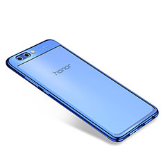 Silikon Schutzhülle Ultra Dünn Tasche Durchsichtig Transparent H04 für Huawei Honor V10 Blau