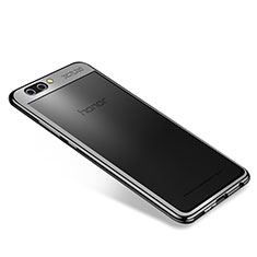 Silikon Schutzhülle Ultra Dünn Tasche Durchsichtig Transparent H04 für Huawei Honor View 10 Schwarz