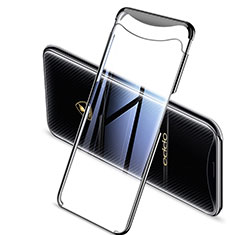 Silikon Schutzhülle Ultra Dünn Tasche Durchsichtig Transparent H04 für Oppo Find X Schwarz