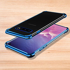 Silikon Schutzhülle Ultra Dünn Tasche Durchsichtig Transparent H04 für Samsung Galaxy S10 5G Blau