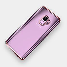 Silikon Schutzhülle Ultra Dünn Tasche Durchsichtig Transparent H04 für Samsung Galaxy S9 Rosegold