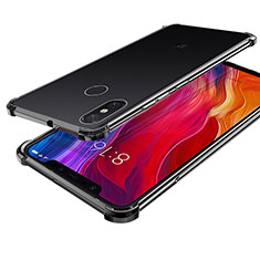 Silikon Schutzhülle Ultra Dünn Tasche Durchsichtig Transparent H04 für Xiaomi Mi 8 Schwarz