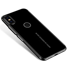 Silikon Schutzhülle Ultra Dünn Tasche Durchsichtig Transparent H04 für Xiaomi Mi Mix 2S Schwarz