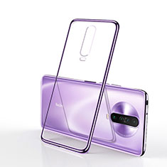 Silikon Schutzhülle Ultra Dünn Tasche Durchsichtig Transparent H04 für Xiaomi Poco X2 Violett