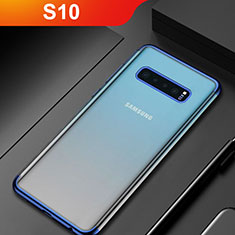 Silikon Schutzhülle Ultra Dünn Tasche Durchsichtig Transparent H07 für Samsung Galaxy S10 5G Blau