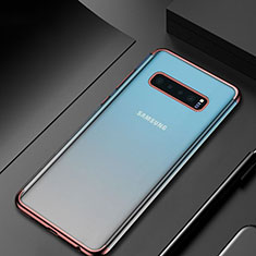 Silikon Schutzhülle Ultra Dünn Tasche Durchsichtig Transparent H07 für Samsung Galaxy S10 5G Rosegold
