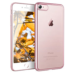 Silikon Schutzhülle Ultra Dünn Tasche Durchsichtig Transparent H11 für Apple iPhone 7 Rosegold