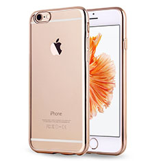 Silikon Schutzhülle Ultra Dünn Tasche Durchsichtig Transparent H17 für Apple iPhone 6 Gold