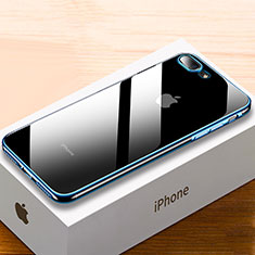 Silikon Schutzhülle Ultra Dünn Tasche Durchsichtig Transparent HC02 für Apple iPhone 7 Plus Blau