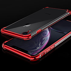 Silikon Schutzhülle Ultra Dünn Tasche Durchsichtig Transparent HC07 für Apple iPhone XR Rot