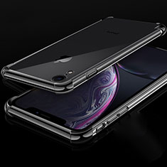 Silikon Schutzhülle Ultra Dünn Tasche Durchsichtig Transparent HC07 für Apple iPhone XR Schwarz