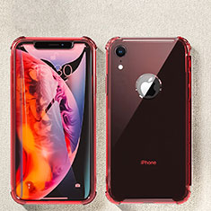 Silikon Schutzhülle Ultra Dünn Tasche Durchsichtig Transparent HC08 für Apple iPhone XR Rot