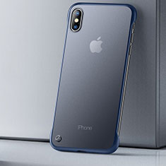 Silikon Schutzhülle Ultra Dünn Tasche Durchsichtig Transparent HT01 für Apple iPhone Xs Max Blau