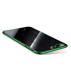 Silikon Schutzhülle Ultra Dünn Tasche Durchsichtig Transparent Q01 für Apple iPhone 7 Plus Grün