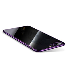 Silikon Schutzhülle Ultra Dünn Tasche Durchsichtig Transparent Q01 für Apple iPhone 7 Plus Violett