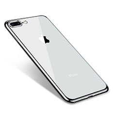 Silikon Schutzhülle Ultra Dünn Tasche Durchsichtig Transparent Q06 für Apple iPhone 7 Plus Silber