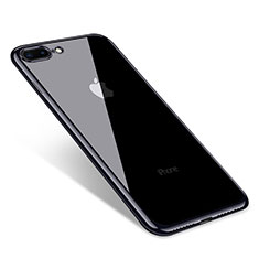 Silikon Schutzhülle Ultra Dünn Tasche Durchsichtig Transparent Q06 für Apple iPhone 8 Plus Schwarz