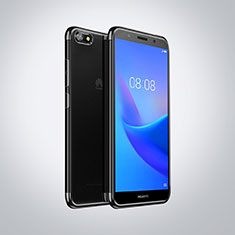 Silikon Schutzhülle Ultra Dünn Tasche Durchsichtig Transparent S01 für Huawei Enjoy 8e Lite Schwarz