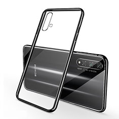 Silikon Schutzhülle Ultra Dünn Tasche Durchsichtig Transparent S01 für Huawei Honor 20S Schwarz