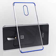 Silikon Schutzhülle Ultra Dünn Tasche Durchsichtig Transparent S01 für OnePlus 7 Blau