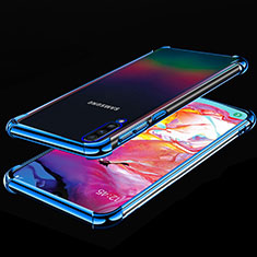 Silikon Schutzhülle Ultra Dünn Tasche Durchsichtig Transparent S01 für Samsung Galaxy A70S Blau