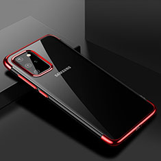 Silikon Schutzhülle Ultra Dünn Tasche Durchsichtig Transparent S01 für Samsung Galaxy S20 Plus Rot
