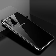 Silikon Schutzhülle Ultra Dünn Tasche Durchsichtig Transparent S01 für Samsung Galaxy S20 Schwarz