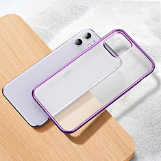 Silikon Schutzhülle Ultra Dünn Tasche Durchsichtig Transparent S02 für Apple iPhone 11 Violett