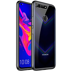 Silikon Schutzhülle Ultra Dünn Tasche Durchsichtig Transparent S02 für Huawei Honor V20 Schwarz